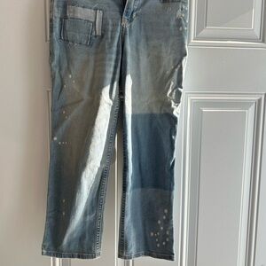 Abercrombie Kids Blue Relaxed Jeans Unique Two-Tone Design